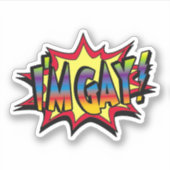 Ik ben Gay Burst Sticker (Voorkant)