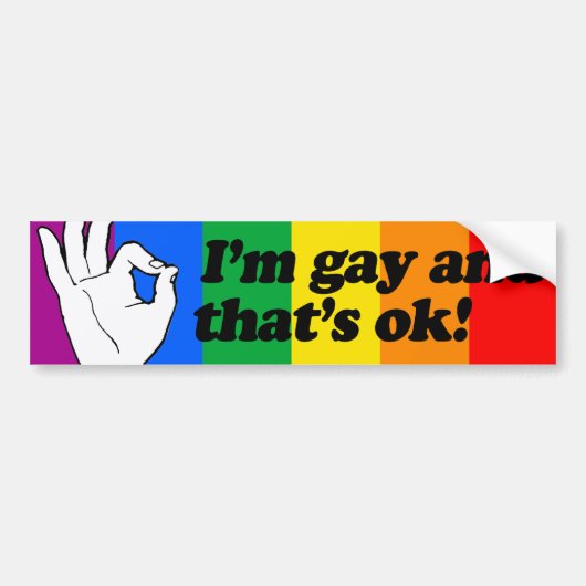 IK BEN GAY EN DAT IS OK —.png Bumpersticker (Voorkant)