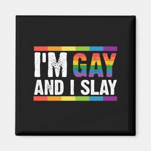 Ik ben gay en ik sla LGBTQ Gay Pride Magneet