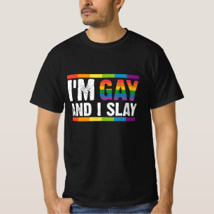 Ik ben gay en ik sla LGBTQ Gay Pride T-shirt