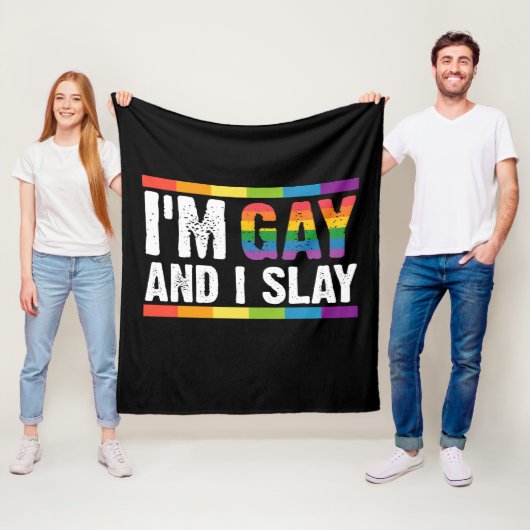 Ik ben Gay en ik speel LGBTQ Gay Pride Fleece Deken (In situ)