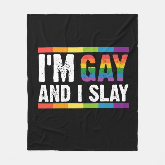 Ik ben Gay en ik speel LGBTQ Gay Pride Fleece Deken (Voorkant)