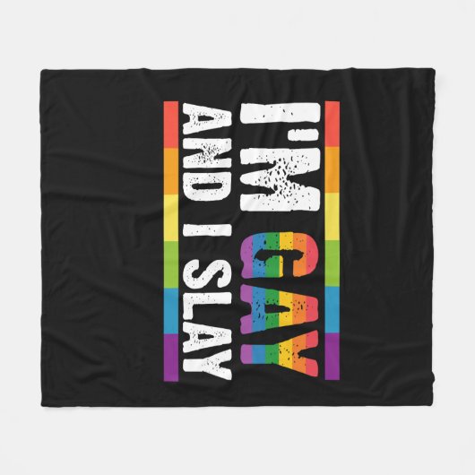 Ik ben Gay en ik speel LGBTQ Gay Pride Fleece Deken (Voorkant (Horizontaal))
