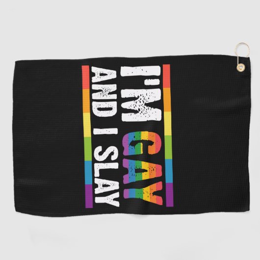 Ik ben Gay en ik speel LGBTQ Gay Pride Golfhanddoek (Horizontaal)