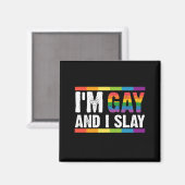 Ik ben Gay en ik speel LGBTQ Gay Pride Magneet (Voorkant / Achterkant)