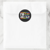 Ik ben Gay en ik speel LGBTQ Gay Pride Ronde Sticker (Tas)