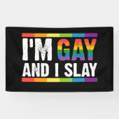 Ik ben Gay en ik speel LGBTQ Gay Pride Spandoek (Horizontaal)