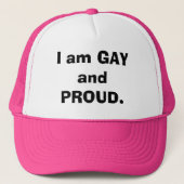 Ik ben GAY en PROUD. Trucker Pet (Voorkant)