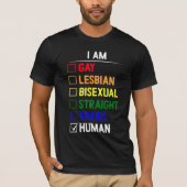 Ik ben Gay Pride Human Design T-shirt (Voorkant)