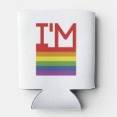 Ik ben Gay | Regenboogvlag Blikjeskoeler (Achterkant)