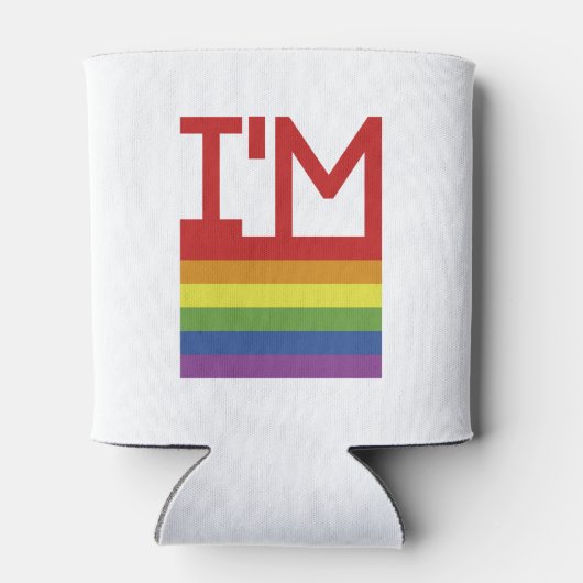 Ik ben Gay | Regenboogvlag Blikjeskoeler (Achterkant)