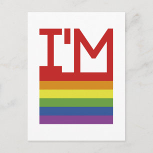 Ik ben Gay Regenboogvlag Briefkaart