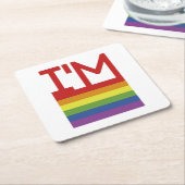 Ik ben Gay | Regenboogvlag Kartonnen Onderzetters (Schuin)