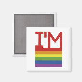 Ik ben Gay | Regenboogvlag Magneet (Voorkant / Achterkant)