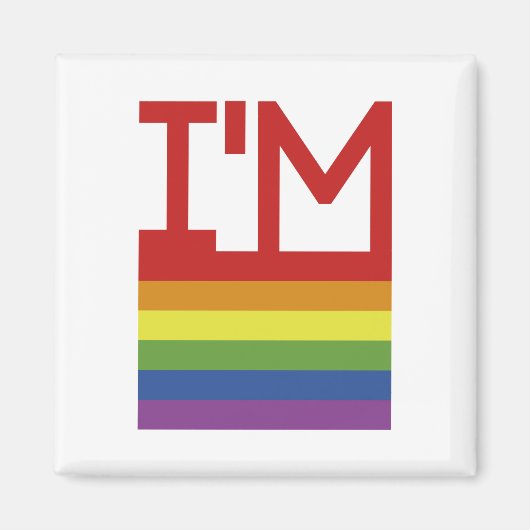 Ik ben Gay | Regenboogvlag Magneet (Voorkant)