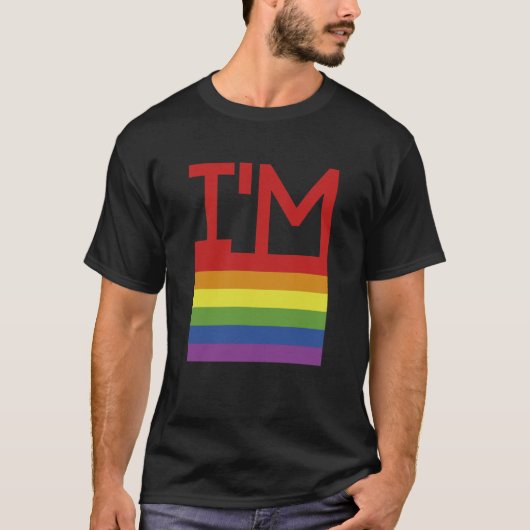 Ik ben Gay | Regenboogvlag T-shirt (Voorkant)