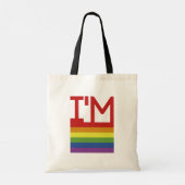 Ik ben Gay | Regenboogvlag Tote Bag (Achterkant)