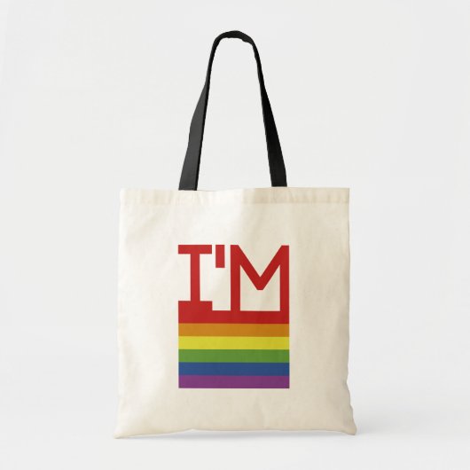 Ik ben Gay | Regenboogvlag Tote Bag (Voorkant)