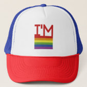 Ik ben Gay | Regenboogvlag Trucker Pet (Voorkant)