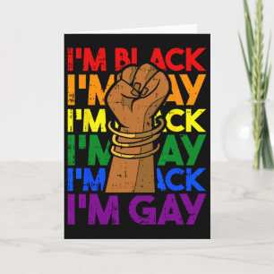 Ik ben gay Zwarte Geschiedenis Maand Mannen Vrouwe Kaart
