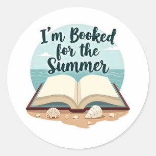 Ik ben geboekt voor de zomer - Grappig leescitaat Ronde Sticker