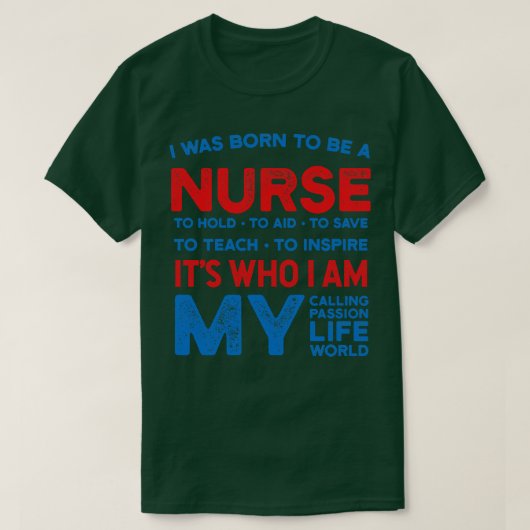 Ik ben geboren als verpleegster t-shirt (Design voorkant)