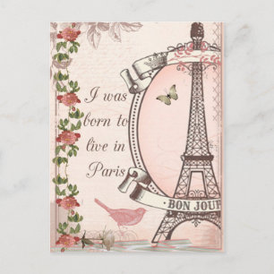 Ik ben geboren om in Parijs te wonen Briefkaart