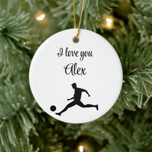 Ik ben geboren om te voetballen keramisch ornament (Boom)