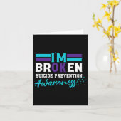 Ik ben gebroken zelfmoordpreventie bewustzijn Blau Kaart (Gele Bloem)