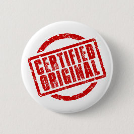 Ik ben gecertificeerd origineel ronde button 5,7 cm