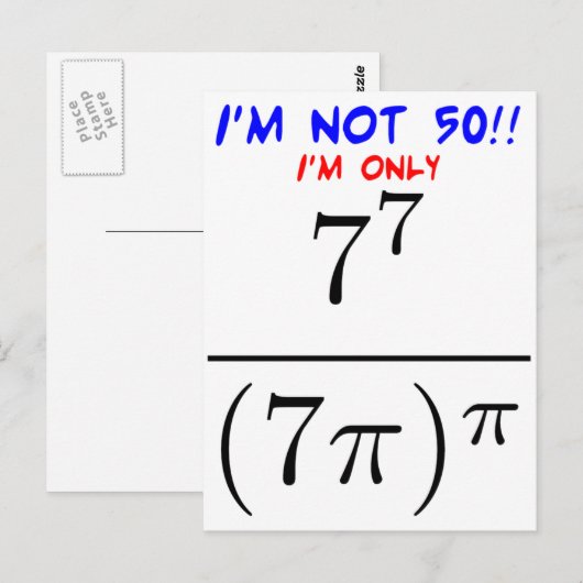 Ik ben geen 50! briefkaart (Voorkant / Achterkant)