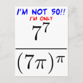 Ik ben geen 50! briefkaart (Voorkant)