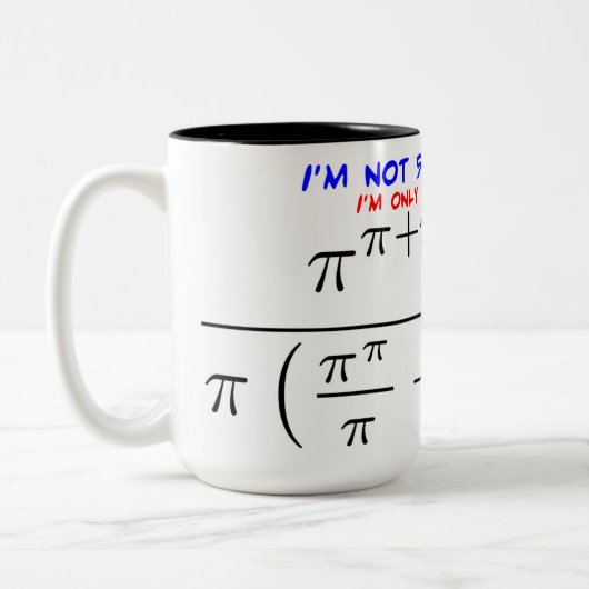 Ik ben geen 50! tweekleurige koffiemok (Links)