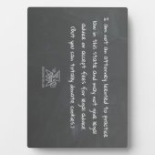 "Ik ben geen advocaat" Fotoplaat (voorkant)