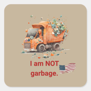 Ik ben GEEN Afval Vierkante Sticker