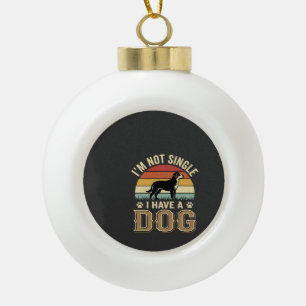 Ik ben geen alleenstaande hondenliefhebber vintage keramische bal ornament