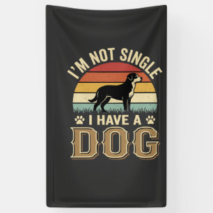 Ik ben geen alleenstaande hondenliefhebber vintage spandoek