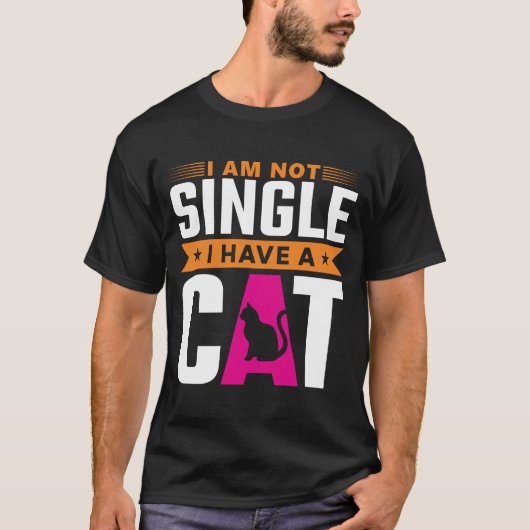 ik ben geen alleenstaande ik heb een kat t-shirt (Voorkant)
