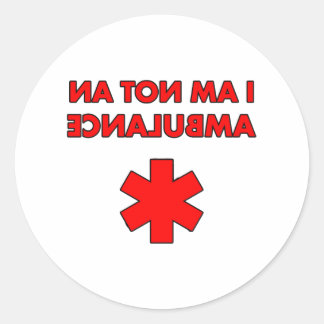 ik ben geen ambulance ronde sticker