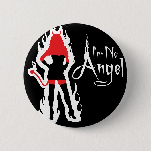 Ik ben geen Angel Black (Flames) Button (Voorkant)