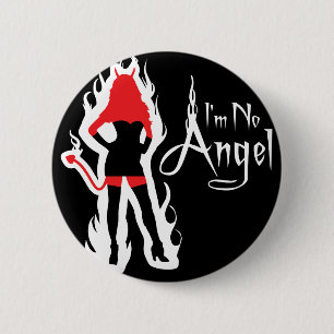 Ik ben geen Angel Black (Flames) Button