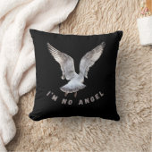 Ik ben geen Angel Seagull Black Sierkussen (Deken)