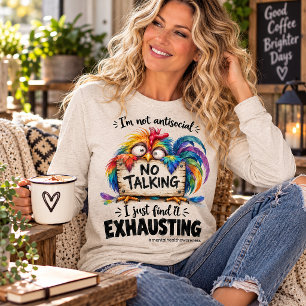Ik ben geen antisociale grappige regenboogkip Tri-Blend shirt
