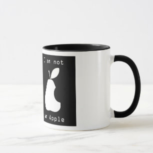 Ik ben geen Apple - White Mok met Black Trim