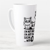 Ik ben geen asociale kat latte mok (Linkerhoek)