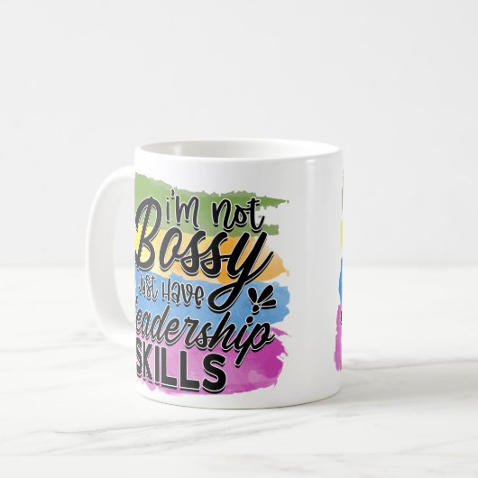 Ik ben geen baas / leiderschapsvaardigheden koffiemok (Voorkant links)