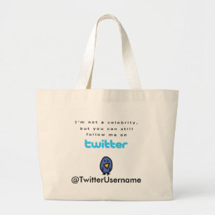 Ik ben geen beroemdheid.. volg me op Twitter Grote Tote Bag