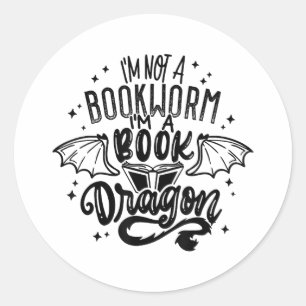 Ik ben geen boekenboekworm... ik ben een boekendra ronde sticker
