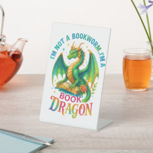 Ik ben geen boekenworm... reclamebord met voetstuk