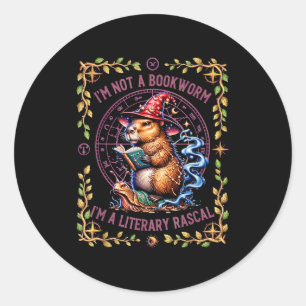 Ik ben geen boekenwurm, ik ben een literaire schav ronde sticker